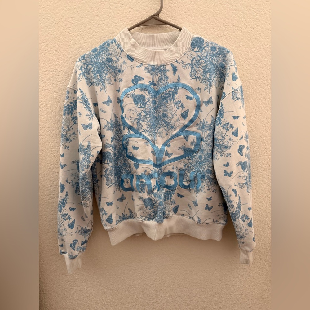 EllandEmm Blue Floral Print Sweater